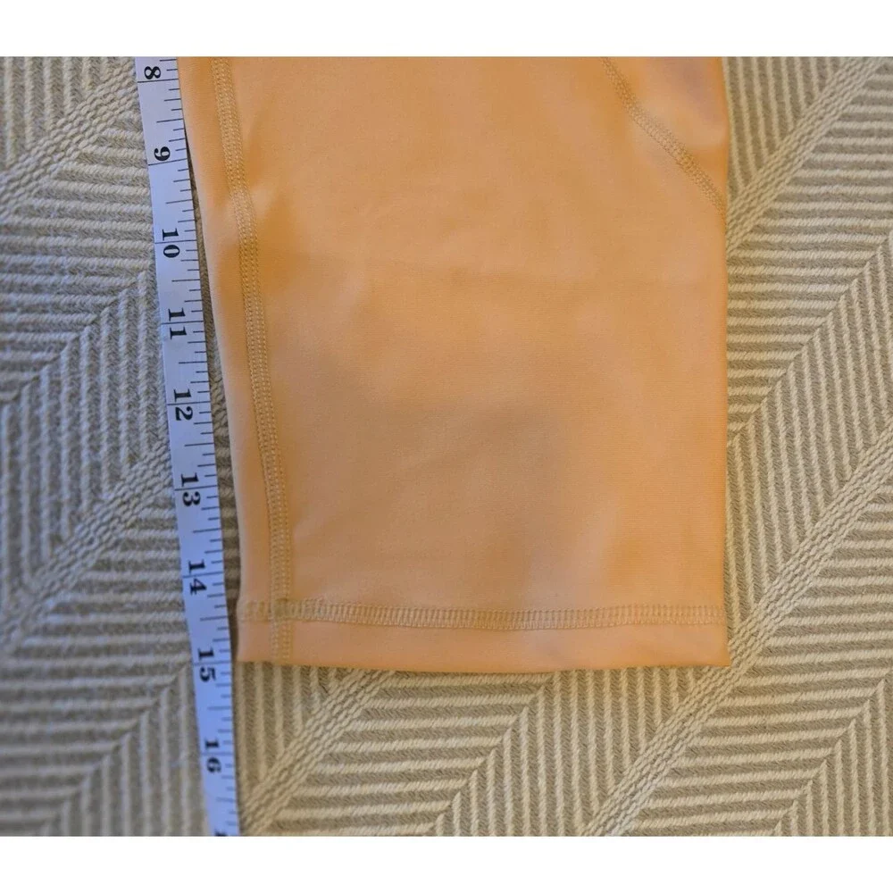 Zippy High Waisted Capri Leggings Women Small Yellow Yoga Pant Pockets Workout - Picture 8 of 10